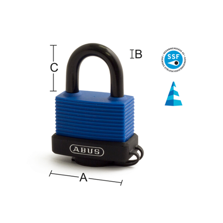 Abus Hengelås 70Ib/45 Aqua Safe Fg Godkjent Klasse 1