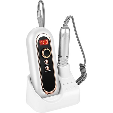 Elektrisk nagelfil, pedikyrpoleringsverktyg med 6 nagelfilar och 6 slipband