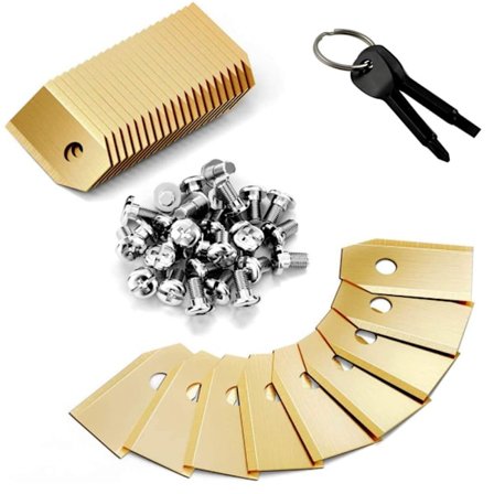 Titanium reserveklinge til Husqvarna plæneklipper, pakke med 45 plæneklipperblade, plæneklippertilbehør med skruer