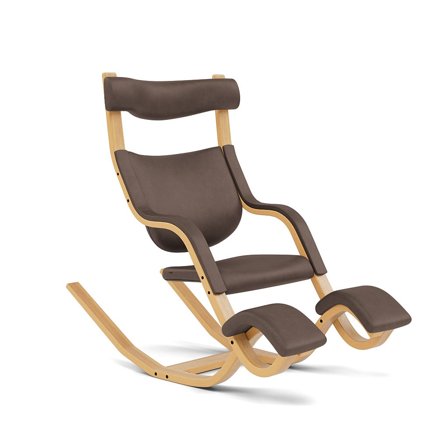 Varier Furniture Gravity - Brown Leather - Light brown base