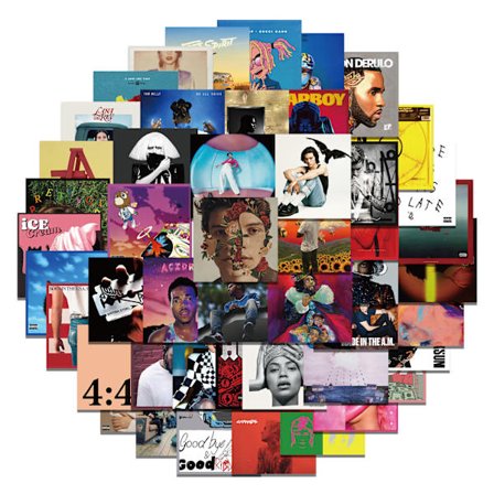 55 Roliga Vinyldekaler, Musik Sångare Albumomslag Stora