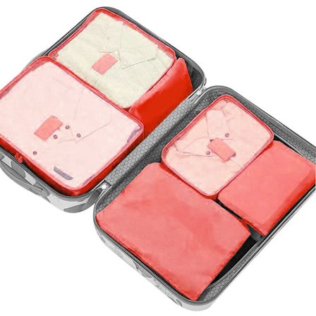 7st Portabel Vattentät Toalettartiklar Väska Set Stor Kapacitet Researrangörer Vattenmelon Röd för 18 till 32 Tum Förvaringslåda