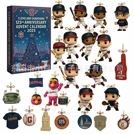 Cleveland Guardians 125-årsjubileum Adventskalender, 2025 Julegave Blind Box