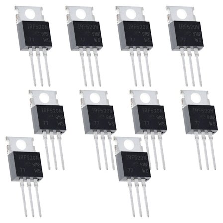 10 stk. N-kanal Power MOSFET Transistor 33Amp 100V IRF540N MOSFET Transistorer