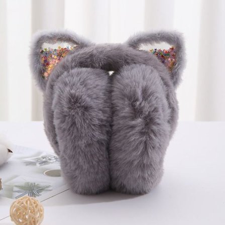 Ørevarmer Sammenleggbar øredeksel CAT ØRE-GRÅ KATTE ØRE-GRÅ