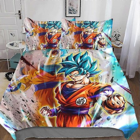 Dragon Ball Sängkläder Set D För Barn Vuxen Son Goku Påslakanset Påslakan Med Dold Dragkedja Dubbel 135*200 Cm