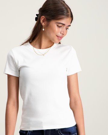 Kids ONLY KOGBINA LIFE S/S O-NECK TOP Hvit Topper/Bluser Jente - Kids Brand Store