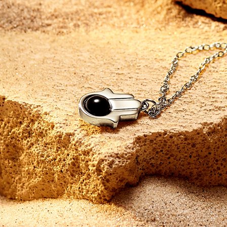 Unity | Colar Hamsá em Aço Inoxidável Prateado para homens - Colares em aço