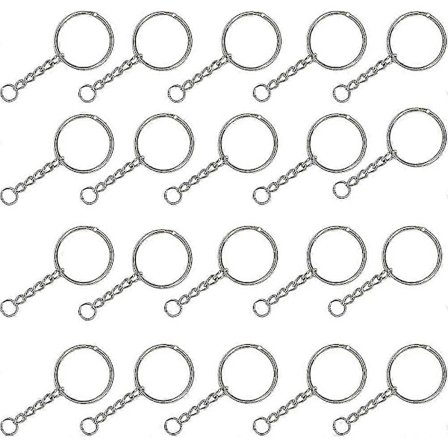 Nøkkelringer i rustfritt stål for DIY, hobbyer (20-pakning, 35 mm)