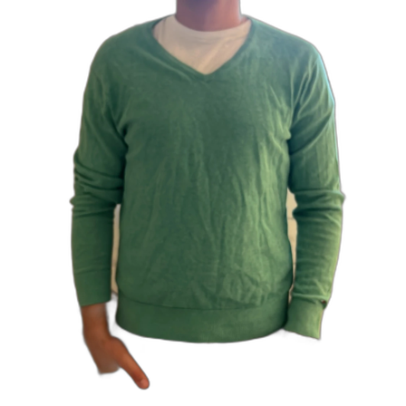 Grön v-ringad tröja Tommy Hilfiger