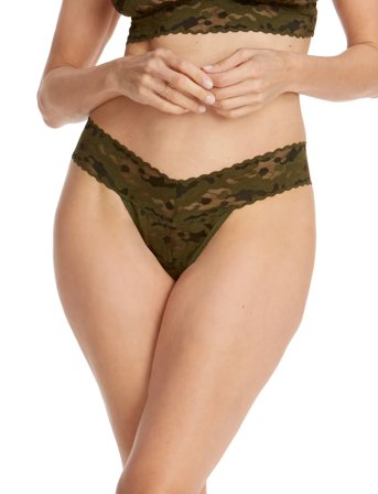 Hanky Panky Hanky Panky Camo Lace, Low Rise Thong - Khaki green - ONE SIZE