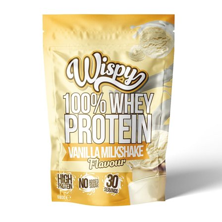 Wispy Nutrition Whey 100 Proteinpulver 1 kg Vanilla Milkshake, Sport & Velvære, Protein & Energi, Proteinpulver