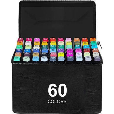 60 värillistä graffitiluonnoskynää, öljypohjaisia merkintäkyniä