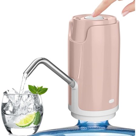 Vattendispenser för 5-gallon dunk, USB-laddning Automatisk Dricksvattenpump, Portabel 5-gallon Vattenpump - Rosa 1