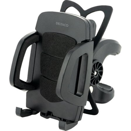 DELTACO Phone holder for bicycle, rotatable - Black