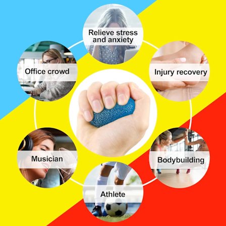 Pakke med 3 Anti-Stress Bolde, Anti-Stress Bold med Forskellig Hårdhed