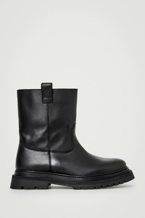 COS Men's Leather Moto Boots in Black