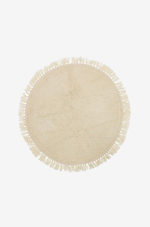 Bloomingville - Lenea tæppe 110x110 - Beige - Uldtæpper - 110 - Fra Homeroom