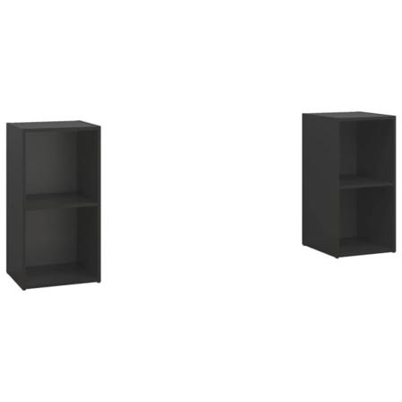 Vidaxl Tv-skåp 2 St Svart 72x35x36,5 Cm Konstruerat Trä Svart