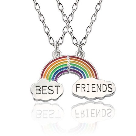 Best friends Regnbåge halsband 2 st/förp