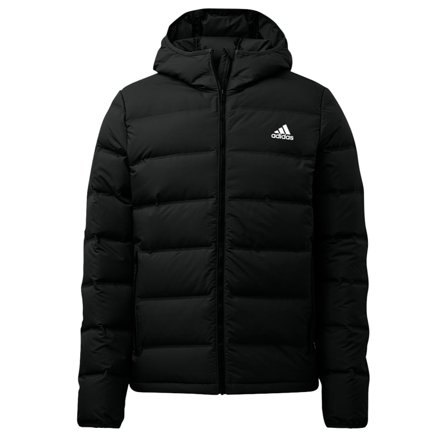 Adidas Men's Helionic Down Hooded Jacket Men warmly-lined down jackets Black XXL