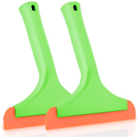2 stk. Vindue Squeegee med Håndtag, Fleksibel Gummi Squeegee, Bruse Squeegees, til Glas, Spejle, Bilruder, Badeværelse, 6 TOMMER
