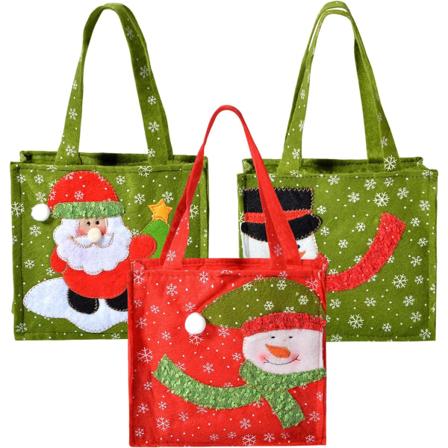 3 st julväskor snögubbe tomte julgodispåsar jul