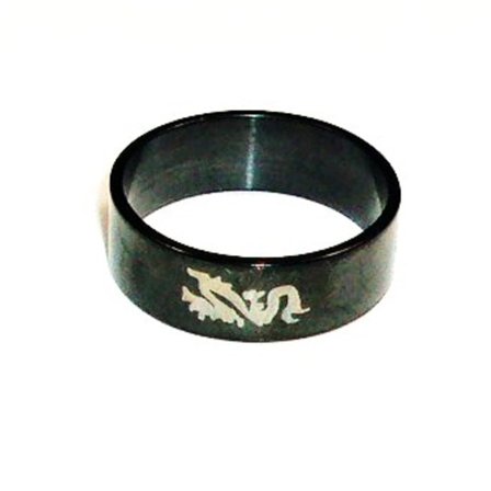 Rostfritt stål ring Svart Laser