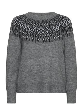 Onlalina Ls Jq O-Neck Knt Tops Knitwear Jumpers Grey ONLY