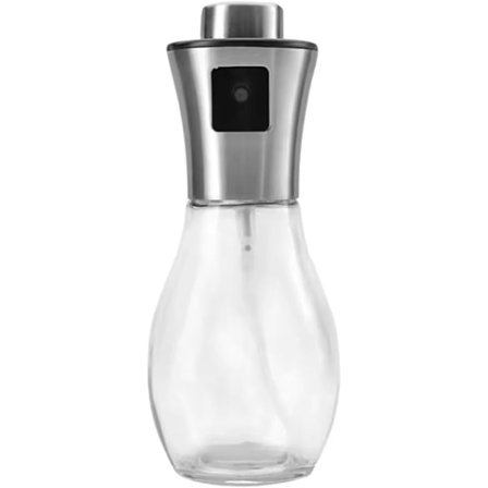 Flydende Sprayflaske - Vandforstøver med Lille Påfyldningstragt - 200ML, Glas og Rustfrit Stål