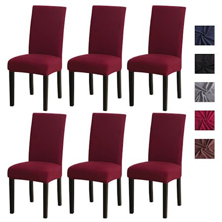 6st Stretch Stolsöverdrag - Tvättbara Stretch Matstolsöverdrag svart