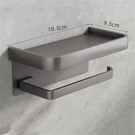 K02 harmaa pyssy koukulla, wc-paperiteline, värillinen matkapuhelin p