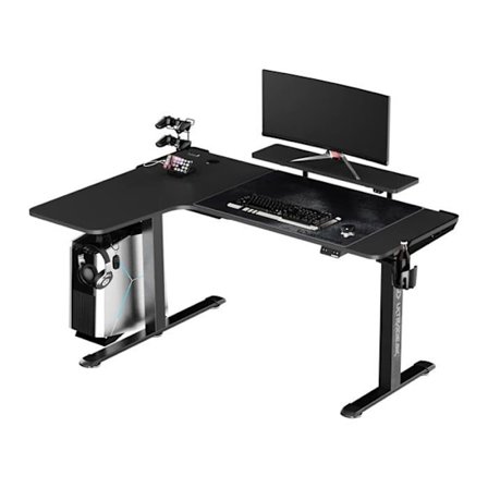 Kontorsbord - ULTRADESK - L - Höjdjusterbar - RGB LED-belysning - Tillbehör ingår