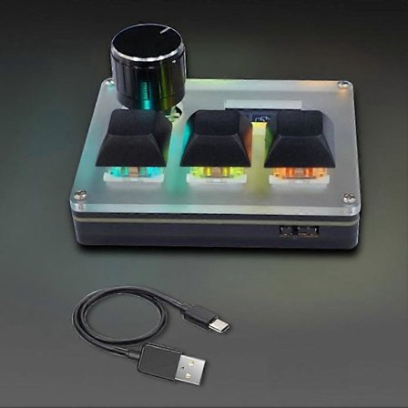 3-tasters kablet tilpasset tastatur Blå bryter OSU Gaming-tastatur med knott, skjerm, RGB, kopier, lim inn, snarvei