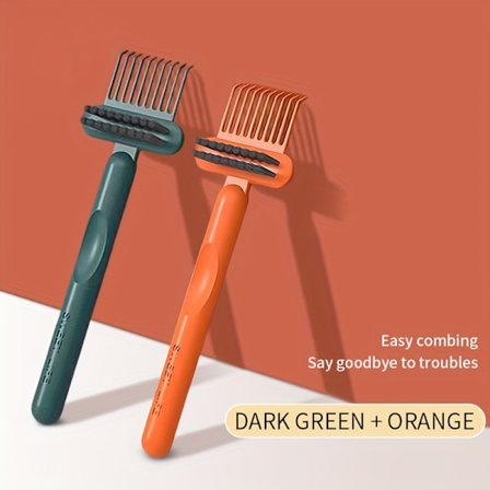 1 stk./2 stk./3 stk. dobbeltfunktionel hårbørsterenser - genanvendelig hårbørste renser til mellemrum og luftpude med orange/sorte/hvide børstehår, 