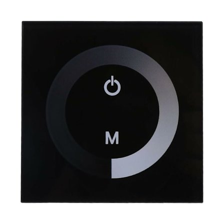 Lysdimmer, Fydun Dimbar LED Touch Panel Enkelfarget Dimmer Veggbryter Kontroller Touch Panel LED Lyslist DC 12V-24V Stille med (Svart)