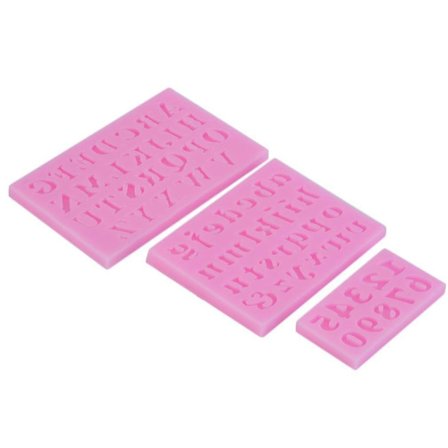 3 stk. Bogstaver og Tal Silikon Fondant Kagebagerform