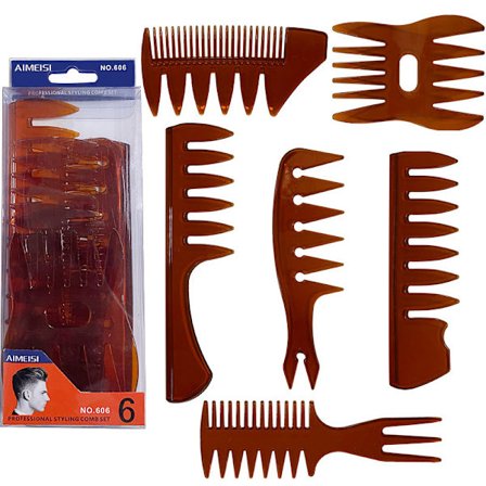 6-pakning Quiff Styling Kam Hommes Professionnel Hairdewssing Brush