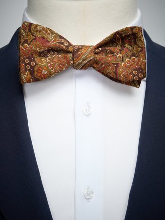 John Henric Men's Multicolored Bow Tie Wool Paisley Size Self-tied