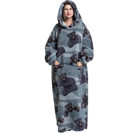140cm-oversized Sweatshirt Filt Med Luvtröja Mjuk Varm Fleece Ba Monstret