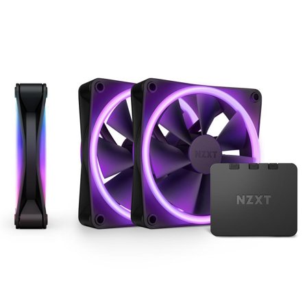 NZXT F120 RGB DUO 3-pack & RGB Controller - Black - Kabinettvifte - 120 mm - 29 dBA