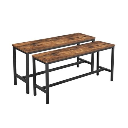 Pöydän penkit 108 x 32,5 x 50 cm Rustiikkinen ruskea