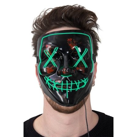 Halloweenmaske grønn LED-maske