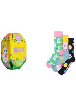 Happy Socks 3-Pack Easter Gift Set Sockor Unisex Gul 36-40