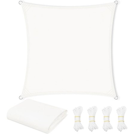 Rootz Sun Protection Sun Sail - Shade Sail - UV -suoja - 95% UV -suojaus - Valkoinen 3,6x3,6 metrinsuojattu PES -kangas