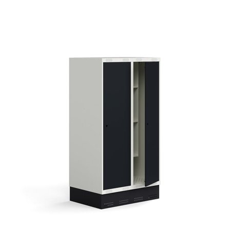 Student locker ROZ, 2 modules, 2 doors, incl. base, 1510x800x550 mm, anthracite