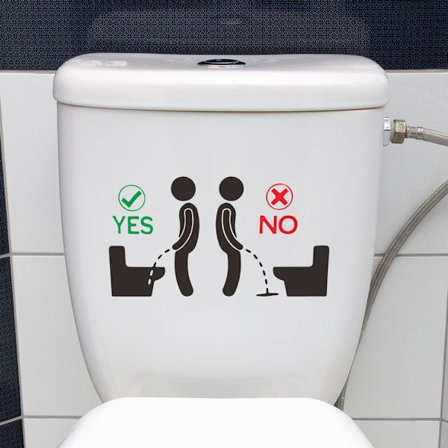 1 stk. Vægsticker Tegneserie Aftagelig Toilet Sticker Badeværelse