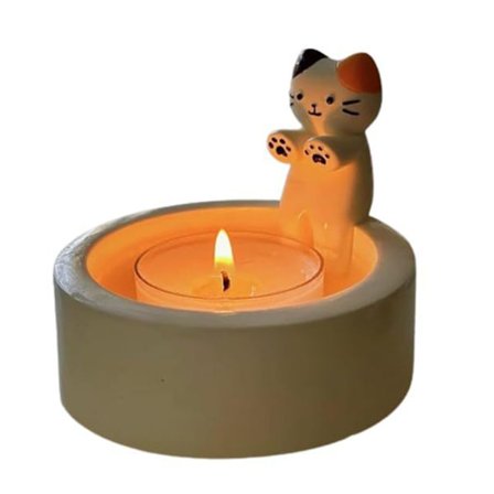 Cartoon Cats Ljusställ Hög temperaturbeständighet Återanvändbar ljushylla för skrivbordet