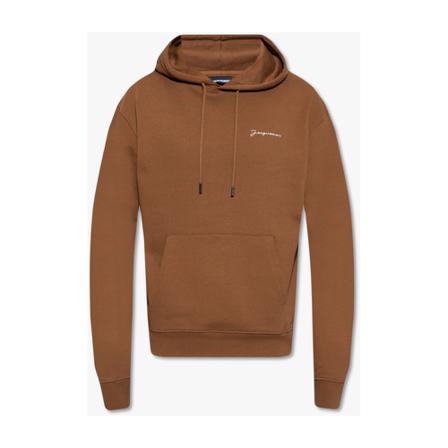 Jacquemus Hoodie with logo Brun, Herre