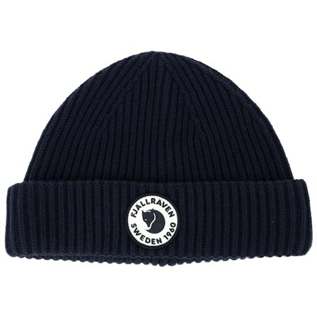 Fjällräven - Negro shortbeanie Beanie - 1960 Lite Logo Black Knit Short Beanie @ Hatstore